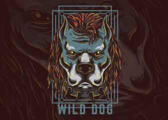 Wild Dog T-Shirt Design Template