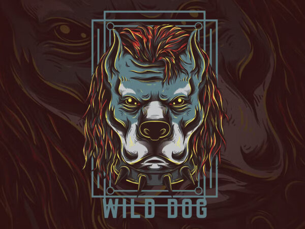 Wild dog t-shirt design template
