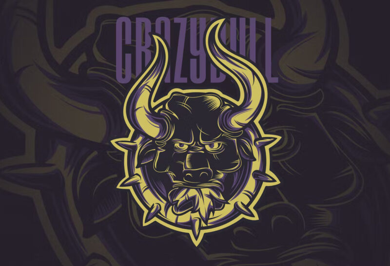 Crazy Bull T-Shirt Design