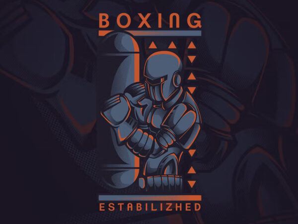 Robo boxing t-shirt design