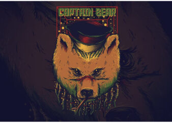 Captain Bear T-Shirt Design