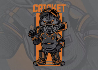 Cricket Sports T-Shirt Design Great Illustration