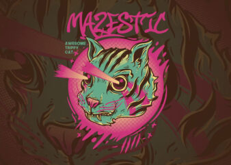 Mazestic Cat T-Shirt Design