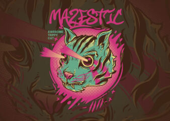 Mazestic Cat T-Shirt Design