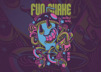 Fun Shake T-Shirt Design Illustration