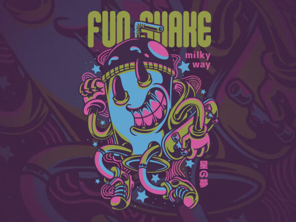 Fun shake t-shirt design illustration