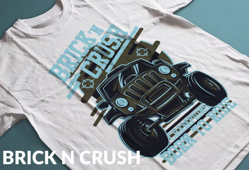 Brick n Crush T-Shirt Design Illustration