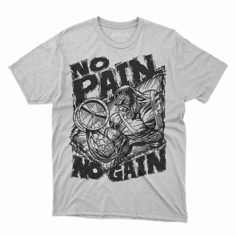 T-shirt Gym shirt No pain, no gain, Gym T-shirt