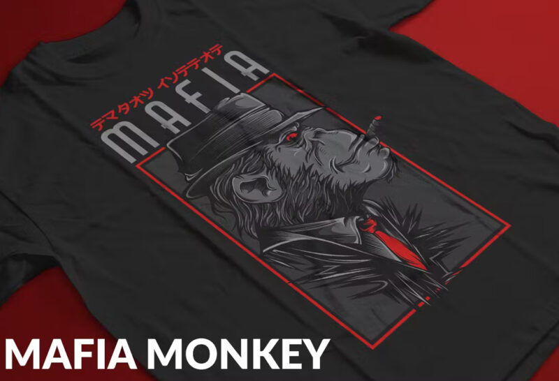 Mafia Monkey T-Shirt Design