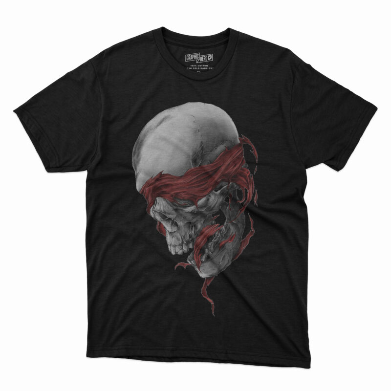 Calavera Skull, Skull, gray skull with red textile illustration