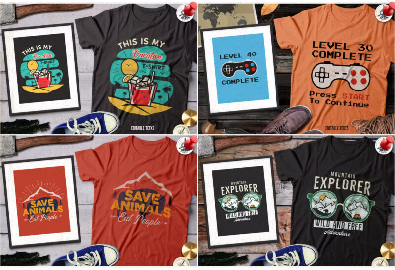 T-Shirt Designs Retro Collection. Part 3