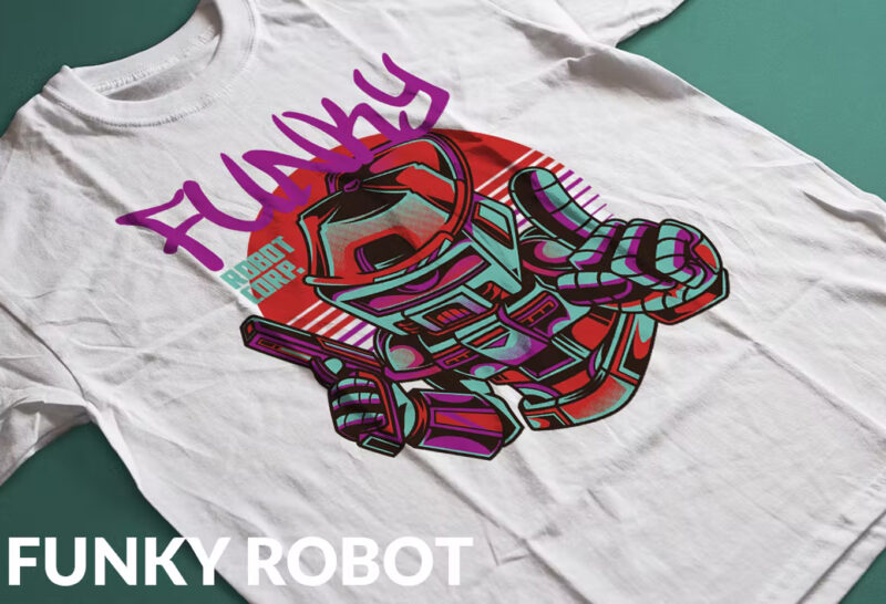 Funky Robot T-Shirt Design