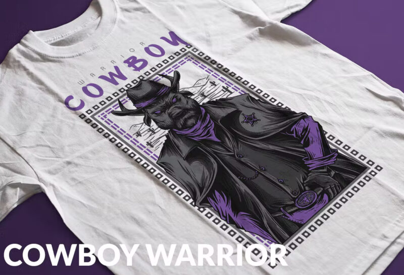 Cowboy Warrior T-Shirt Design