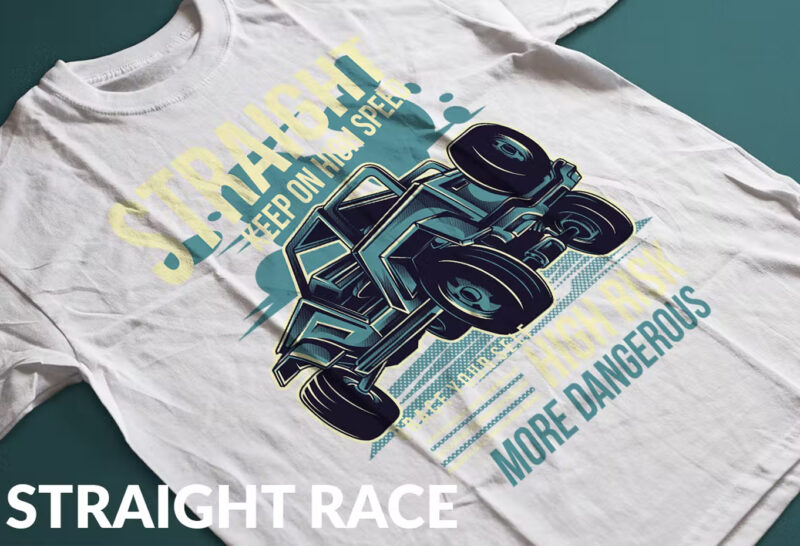 Straight Race T-Shirt Design