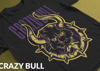 Crazy Bull T-Shirt Design