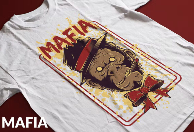 The Mafia Monkey T-Shirt Design