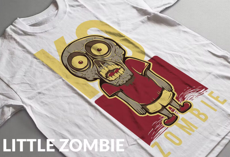 Kids Zombie T-Shirt Design Illustration