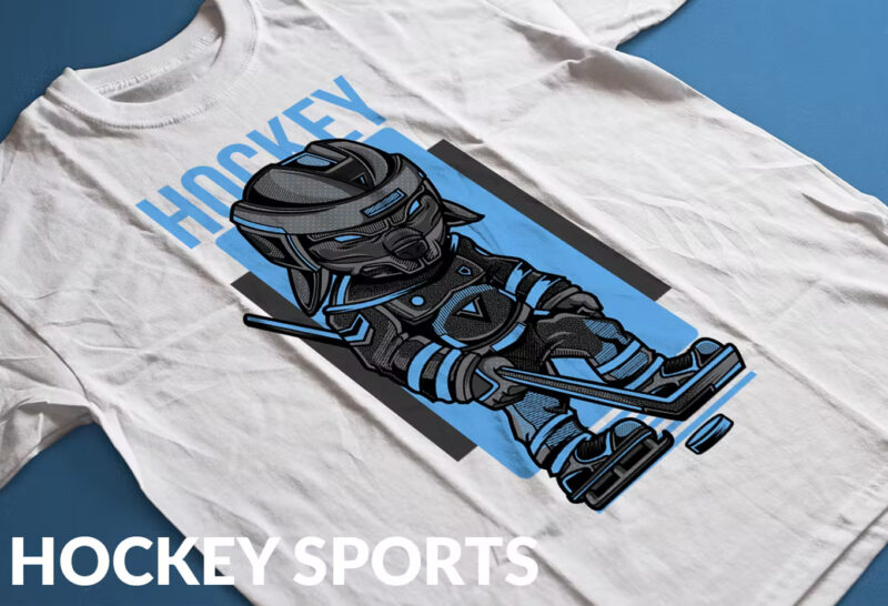 Hockey Sports T-Shirt Design illustration