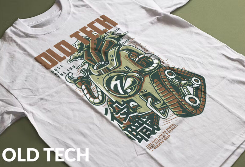 Old Tech T-Shirt Design Illustration