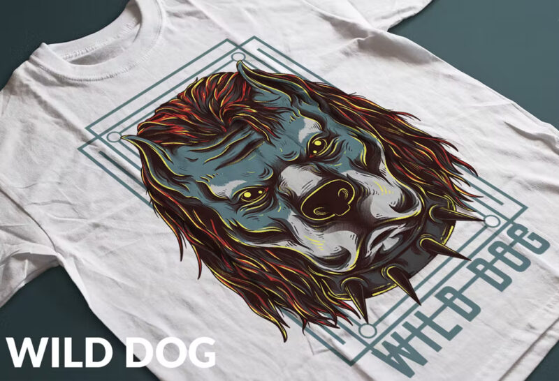 Wild Dog T-Shirt Design Template