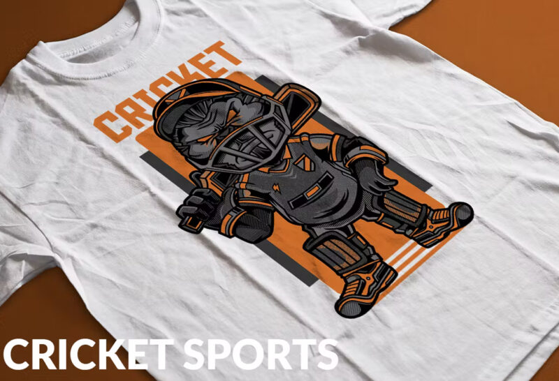 Cricket Sports T-Shirt Design Great Illustration