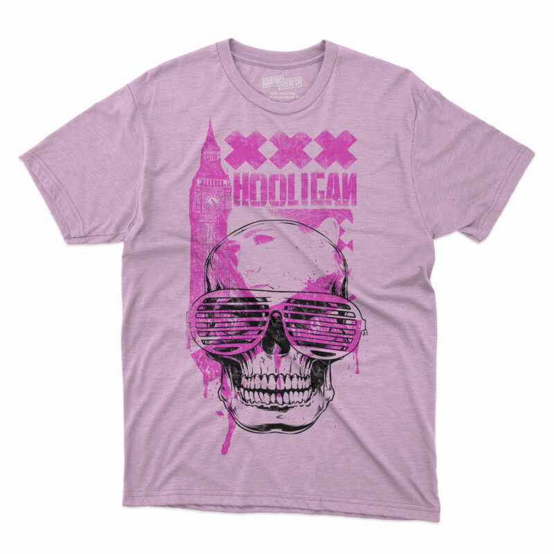 pink skull illustration, Printed T-shirt Sleeve Printing Crew neck, Skull beauty belfry printing