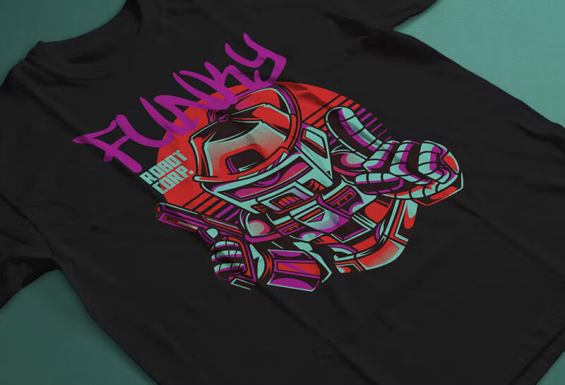 Funky Robot T-Shirt Design