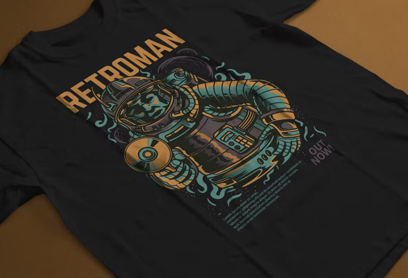 Retroman T-Shirt Design Template