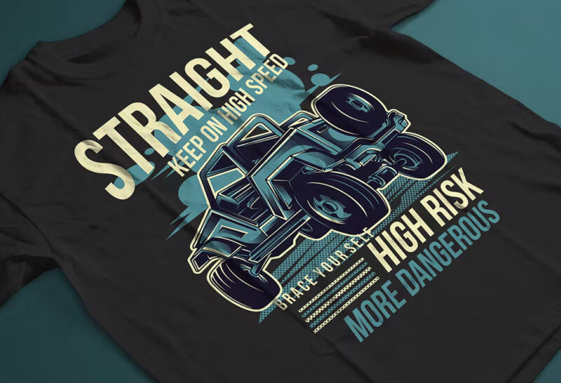 Straight Race T-Shirt Design