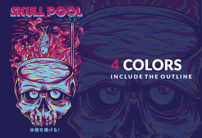 Skull Pool T-Shirt Design