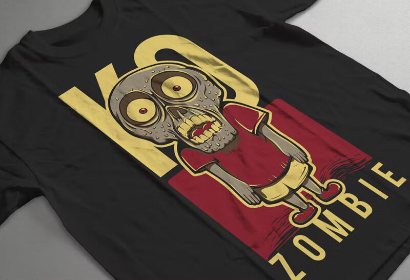 Kids Zombie T-Shirt Design Illustration
