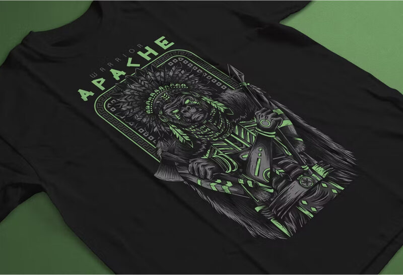 Apache Warrior T-Shirt Design