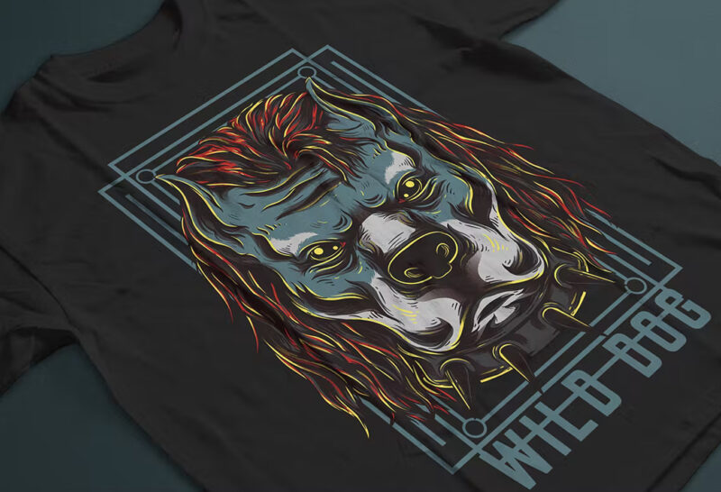 Wild Dog T-Shirt Design Template
