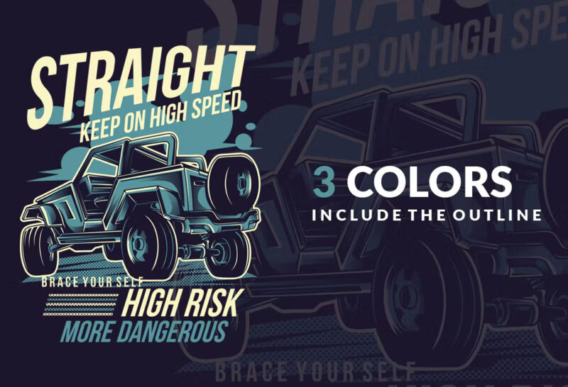 Straight Race T-Shirt Design