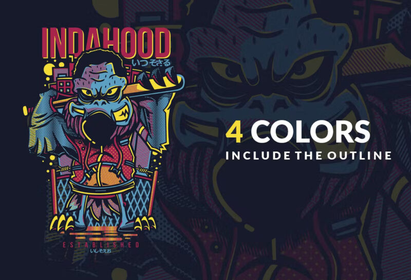 Indahood T-Shirt Design Template