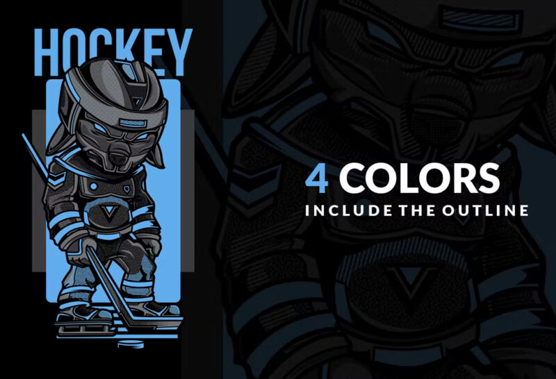 Hockey Sports T-Shirt Design illustration