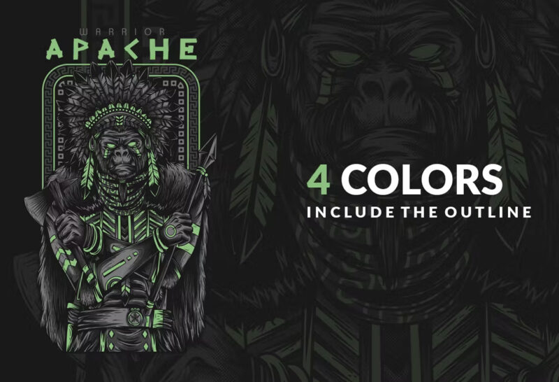 Apache Warrior T-Shirt Design