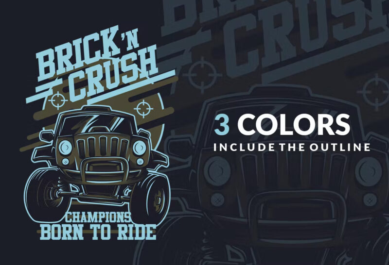 Brick n Crush T-Shirt Design Illustration