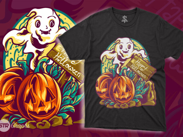 Happy halloween illustration graphic t shirt Happy halloween illustration graphic t shirt