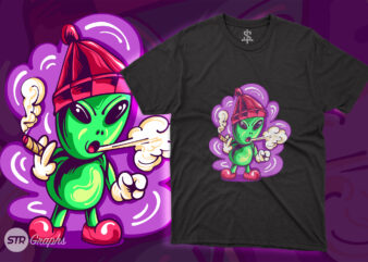 Alien Smoking Illustration