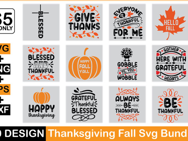 Thanksgiving fall svg bundle t shirt designs for sale