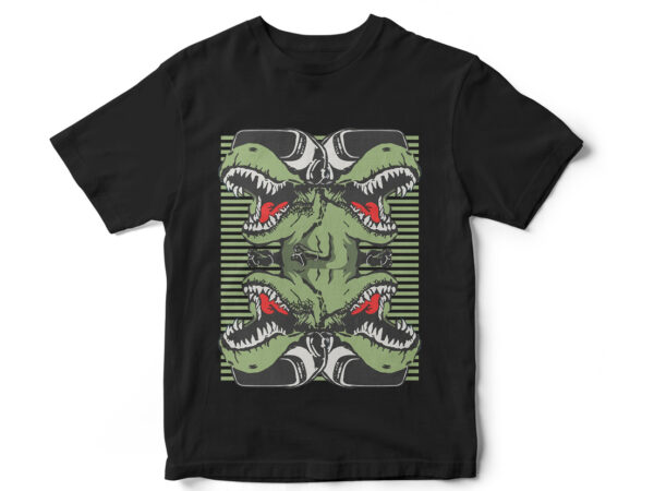 Trex, dinosaur, t-shirt design, vr