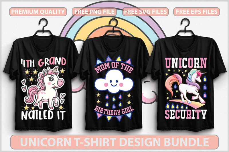 Unicorn T-shirt Design Bundle