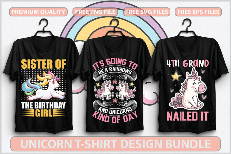 Unicorn T-shirt Design Bundle