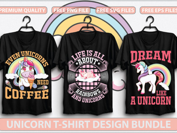 Unicorn t-shirt design bundle