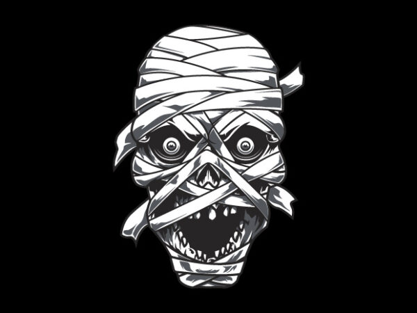 Mummy head t shirt designs for sale