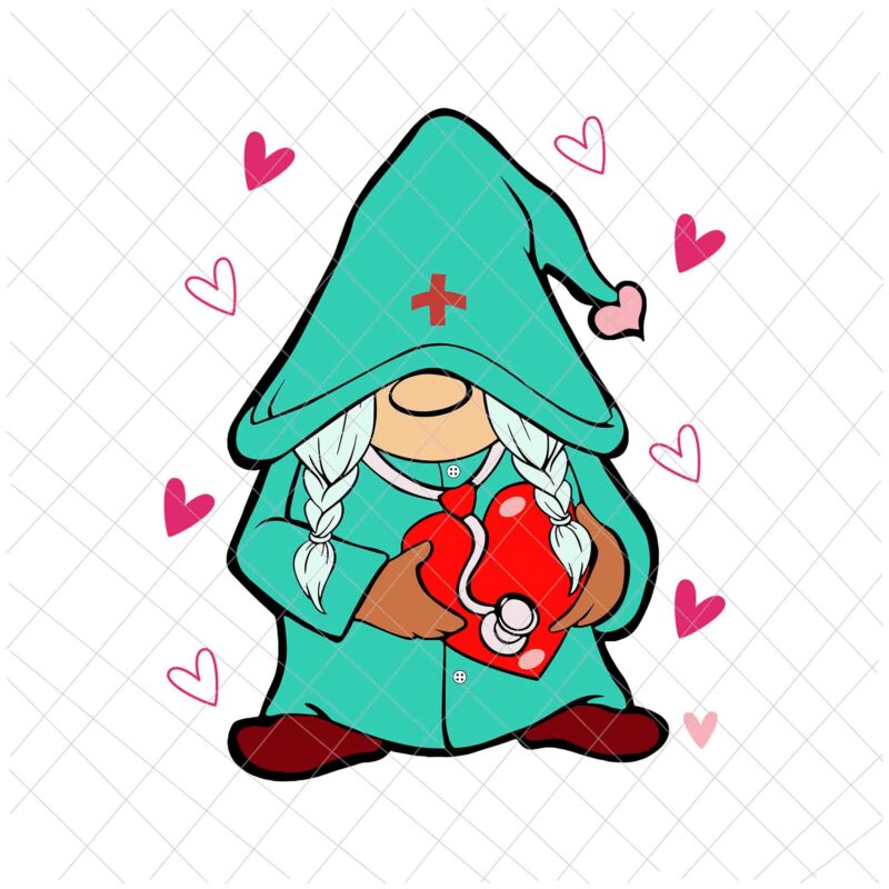 Valentine Gnomes Nurse Svg, Valentine Nurse Svg, Gnomes Nurse Svg, Valentine Nurse Svg, Valentine 2022 Svg