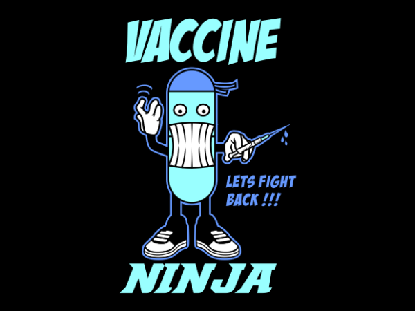 Vaccine ninja t shirt vector art