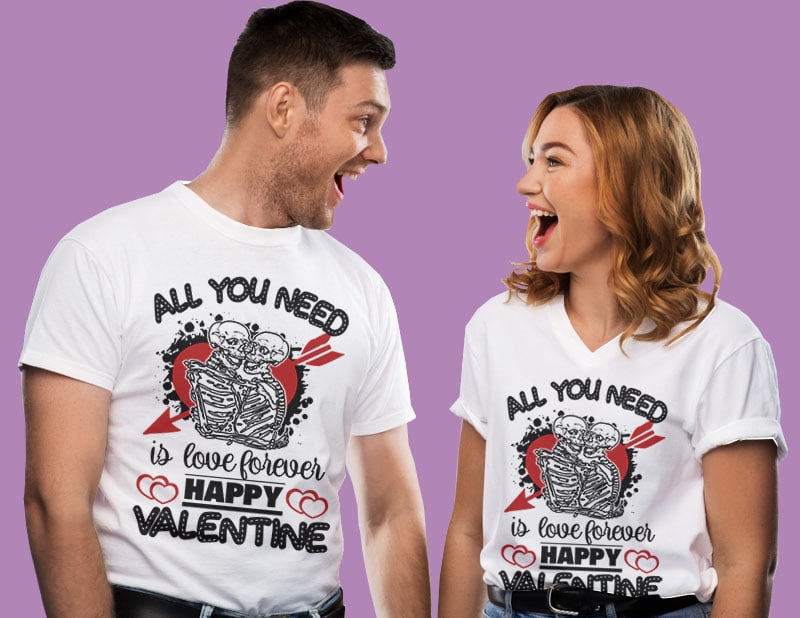 30 Valentine day tshirt designs bundle editable