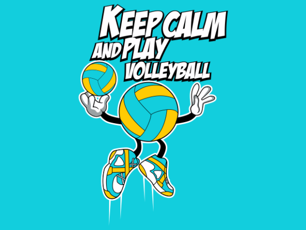 Volleyball cartoon t shirt vector art